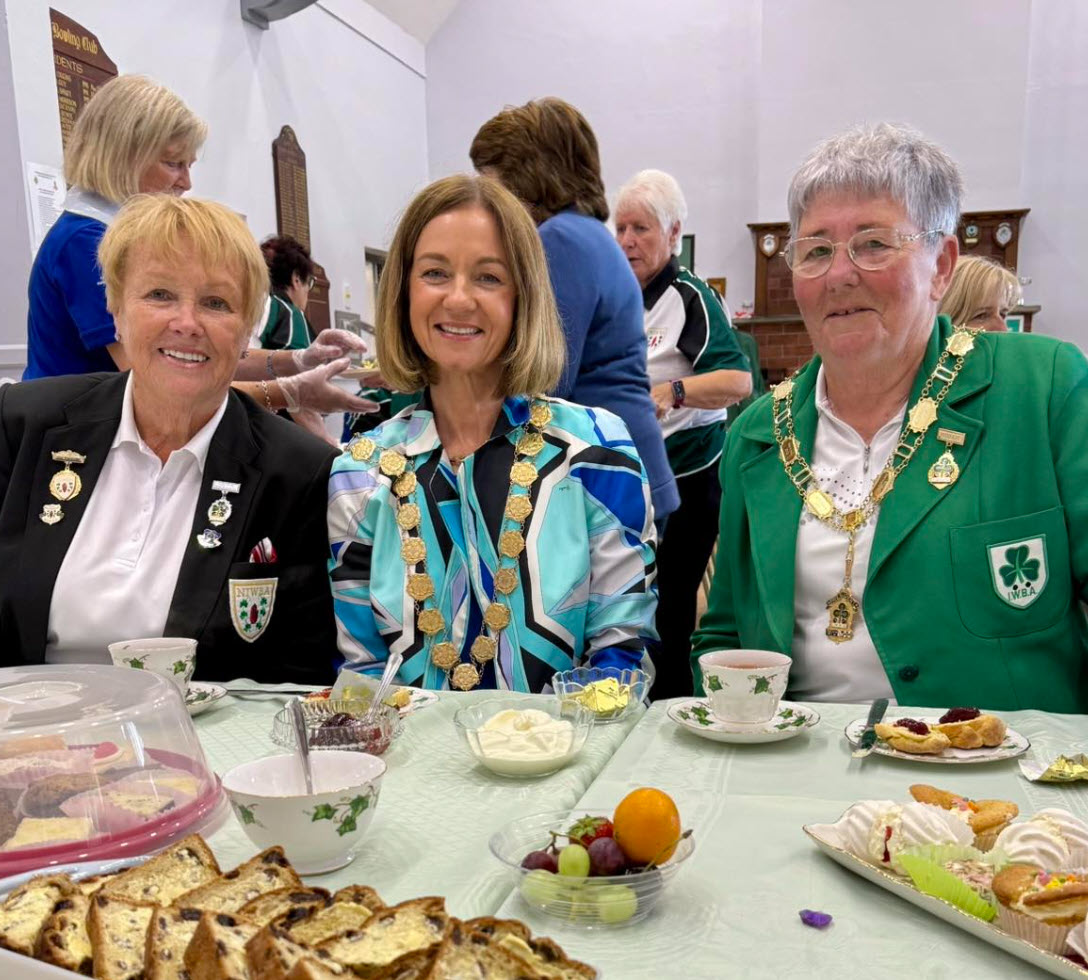 Cllr Gillian McCollum with IWBA President Angela Thompson and NIWBA Vice   President Helen Brown