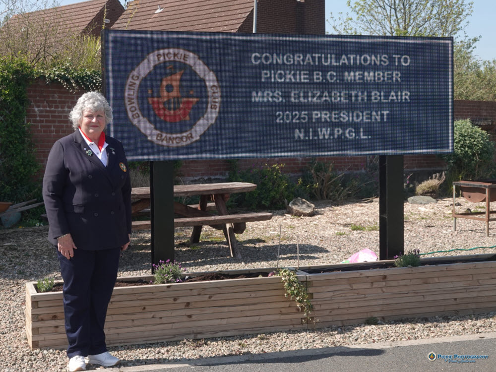 NIWPGL flag unfurling at Pickie BC on 10th April 2025