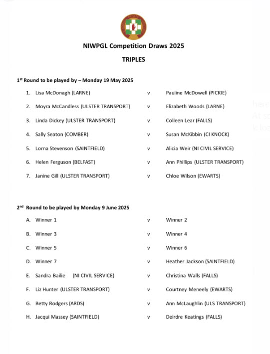 NIWPGL Senior Triples Draw 2025